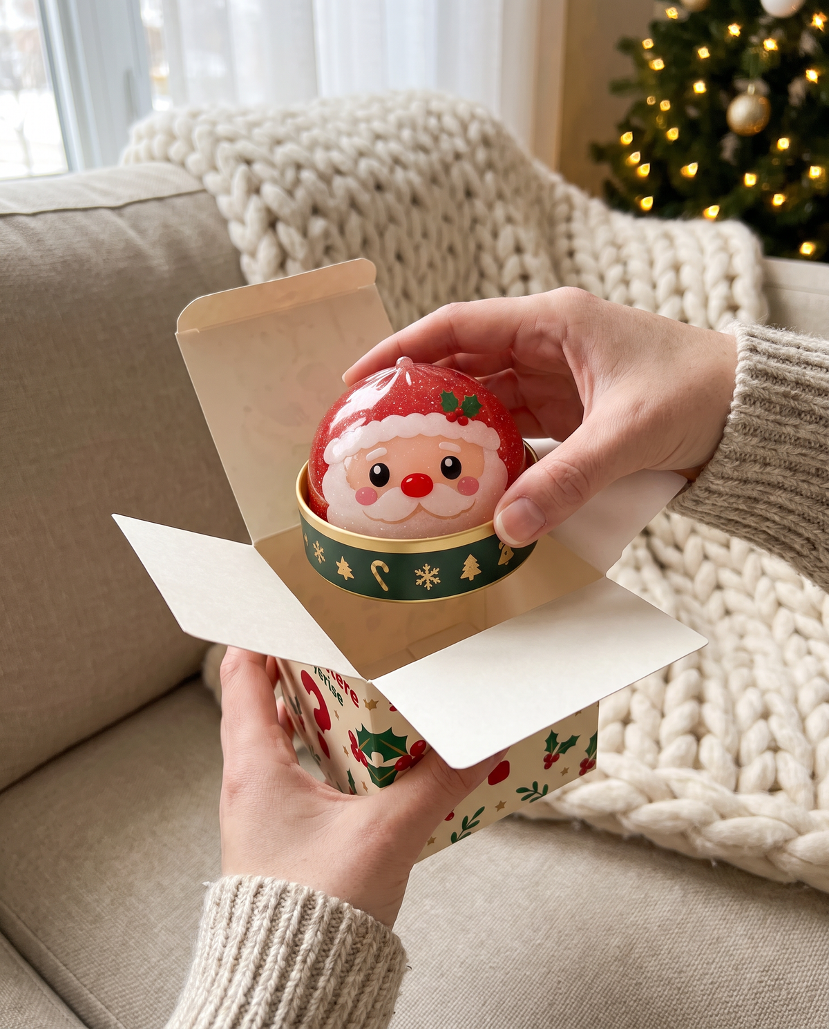 Elle ouvre sa boîte Squishy Mystère : c'est le Père Noël